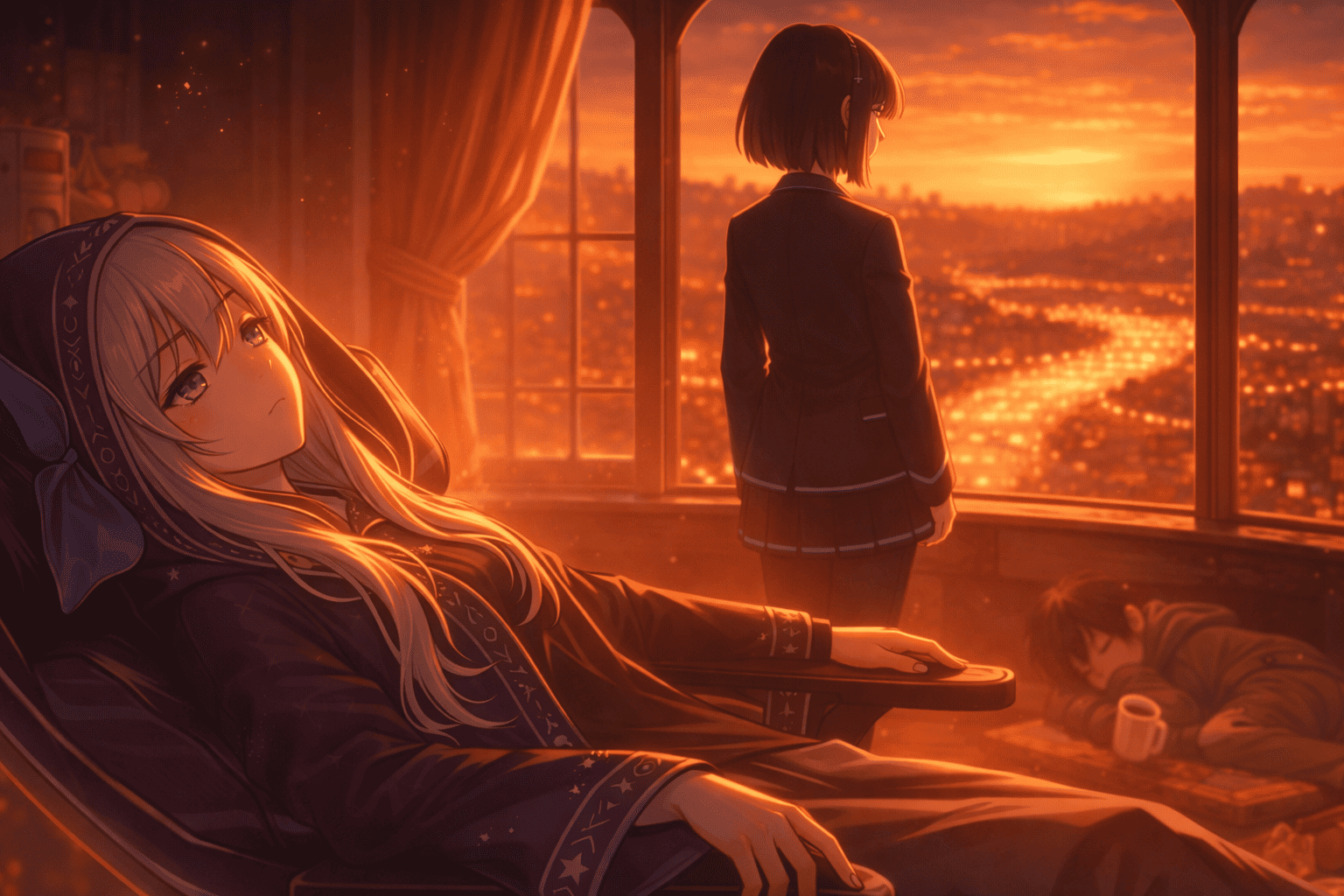 夕暮れの占いの間 ── ルナとツキ