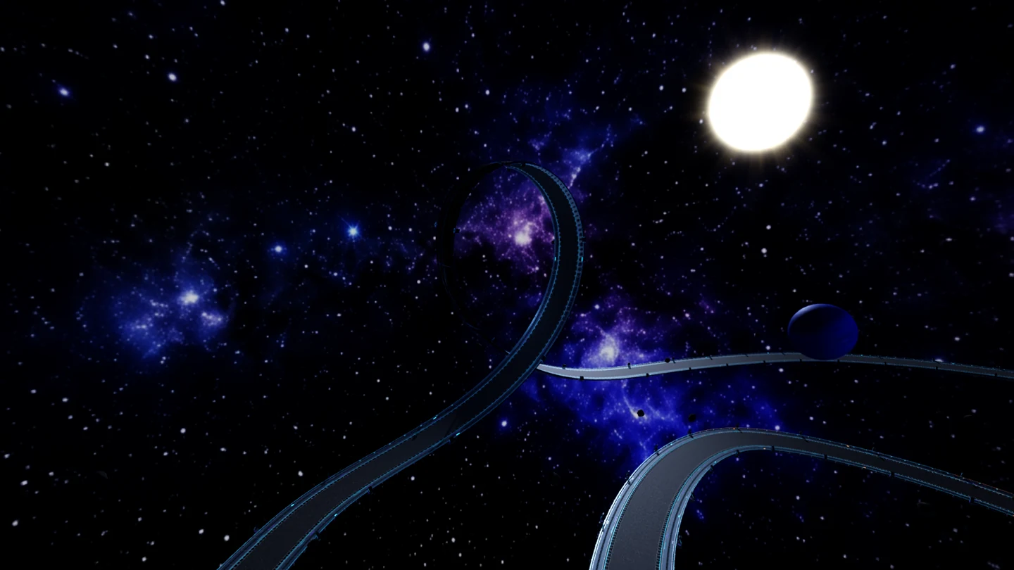 星空を背景にループする宇宙コース